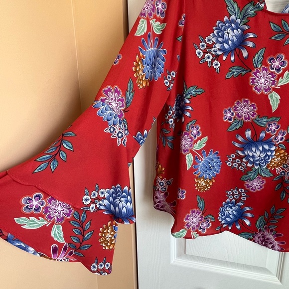 Adrienne Vittadini Floral Blouse Size Large EUC - Picture 2 of 10